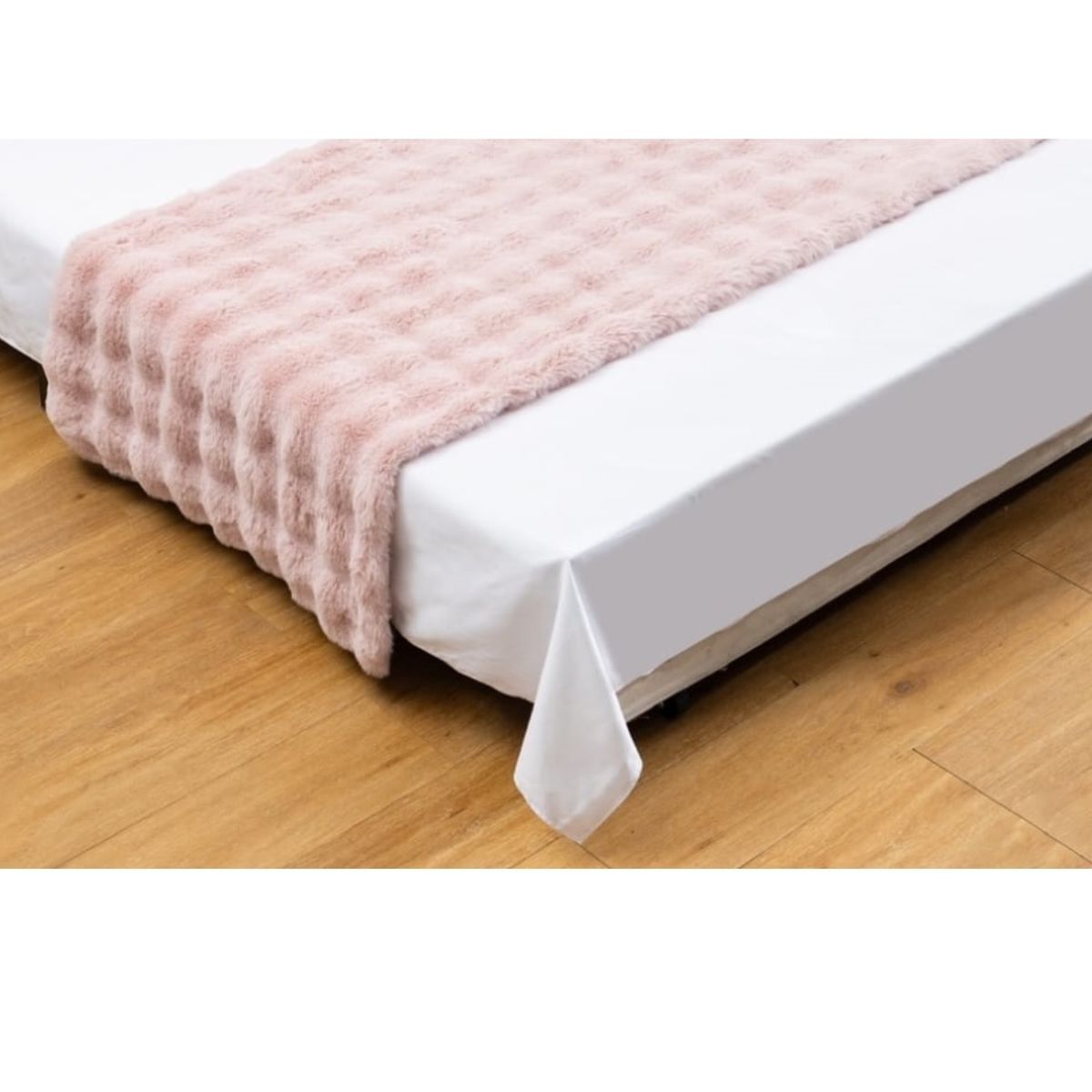 ANGELES DEL HOGAR - Piecera Peludas con diseño 2 plazas/King Rosa