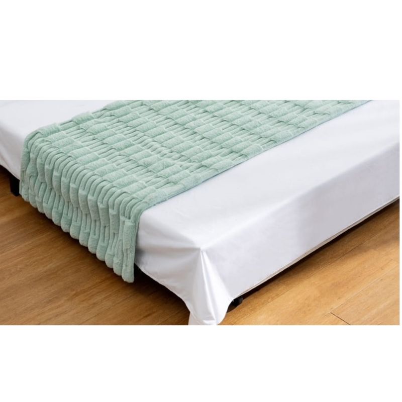 ANGELES DEL HOGAR - Piecera Peludas con diseño 2 plazas/King Turquesa