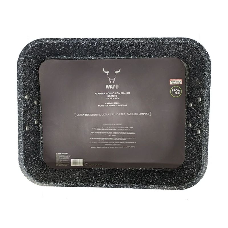 WAYU - Asadera Horno Wayu Antiadherente Con Mangos Cocina 39x29cm