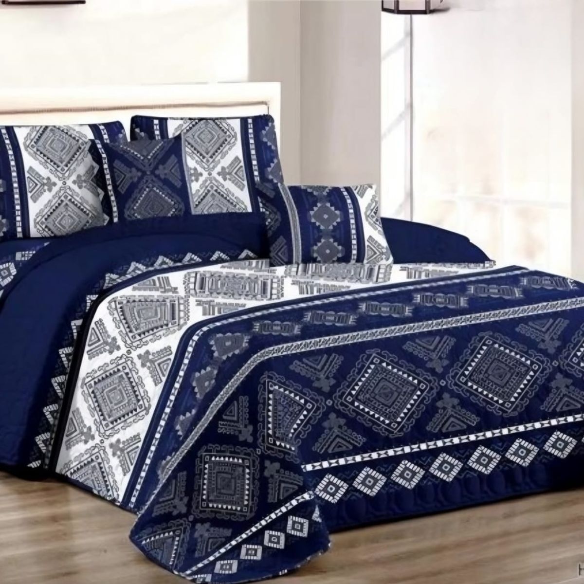GENERICO - Quilt de Verano 1.5 Plaza. Color Azul HX026A