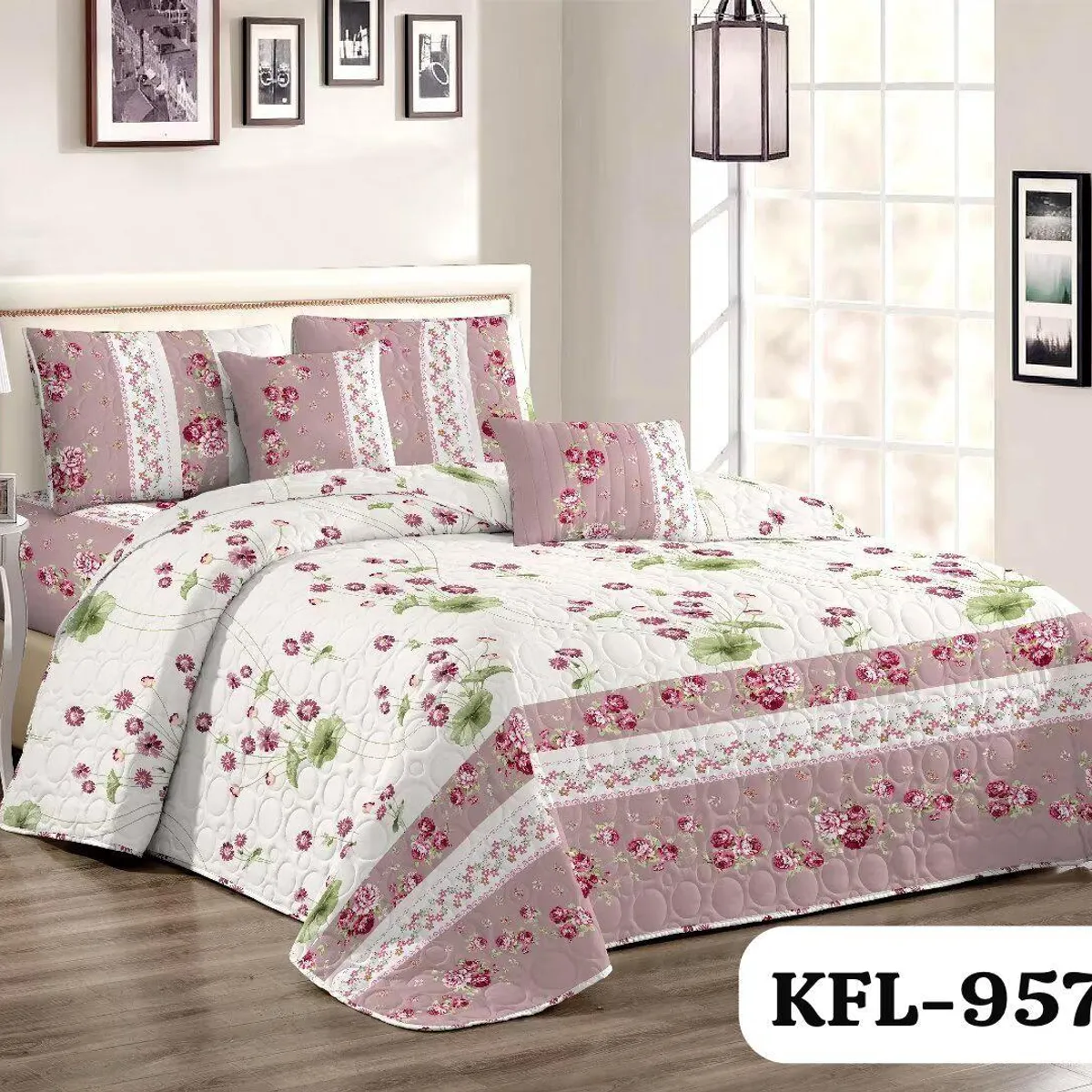 GENERICO - Quilt de Verano 1.5 Plaza. Color Blanco KFL957