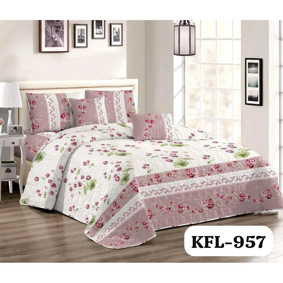 GENERICO - Quilt de Verano 1.5 Plaza. Color Blanco KFL957