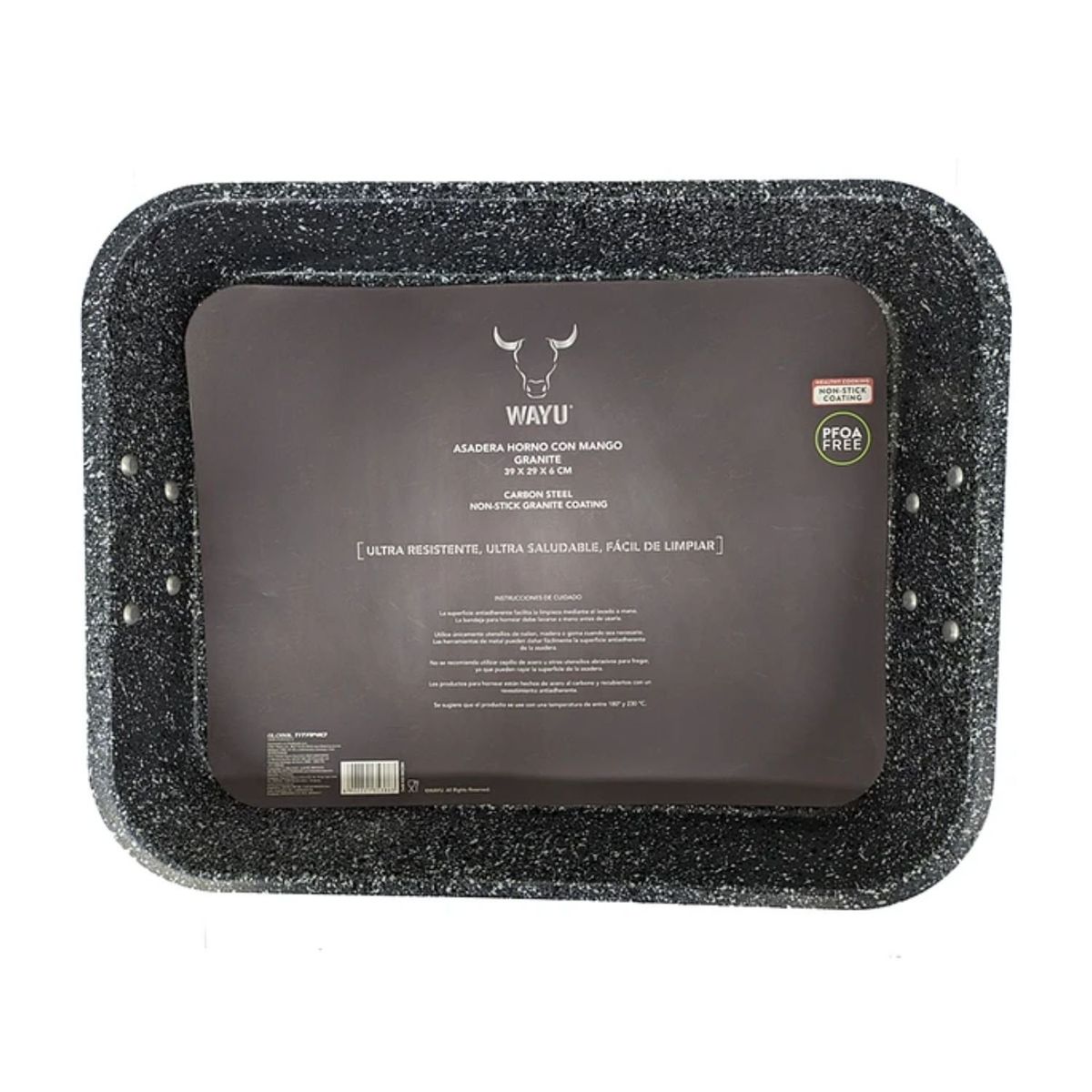 WAYU - Asadera Horno Wayu Antiadherente Con Mangos Cocina 39x29cm