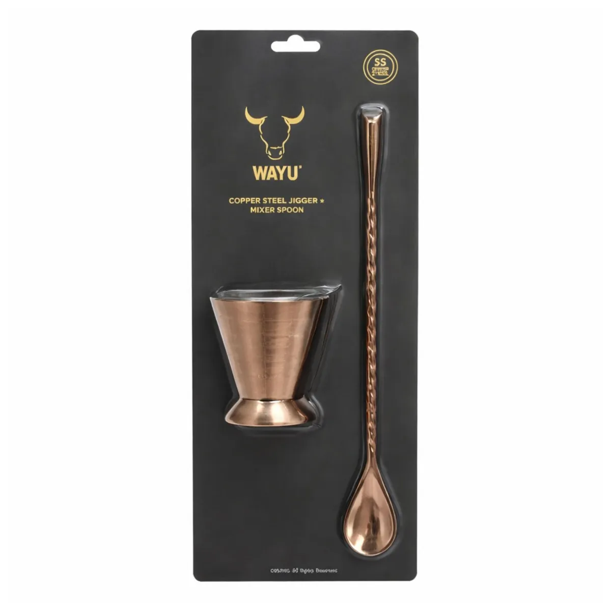 WAYU - Set Medidor y Cuchara Copper Line Wayu Cocteleria Cocina