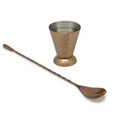 WAYU - Set Medidor y Cuchara Copper Line Cocteleria Cocina