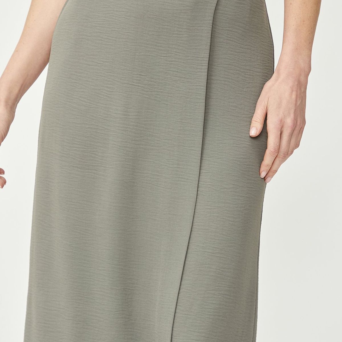 MA GRIFFE - Falda Larga Verde Grisáceo Mujer Magriffe