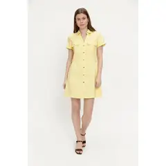 ASH - Vestido Liso Camisero amarillo