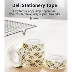 DELI - Pack 60 rollos Cinta adhesiva de oficina 12mm20y