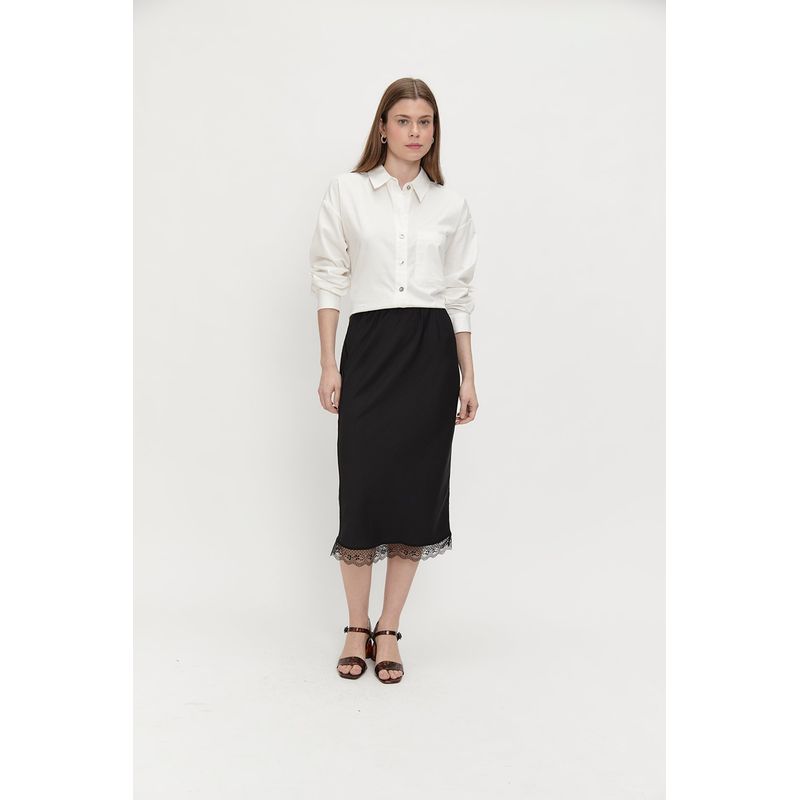 ASH - Falda Larga Negro Mujer Ash