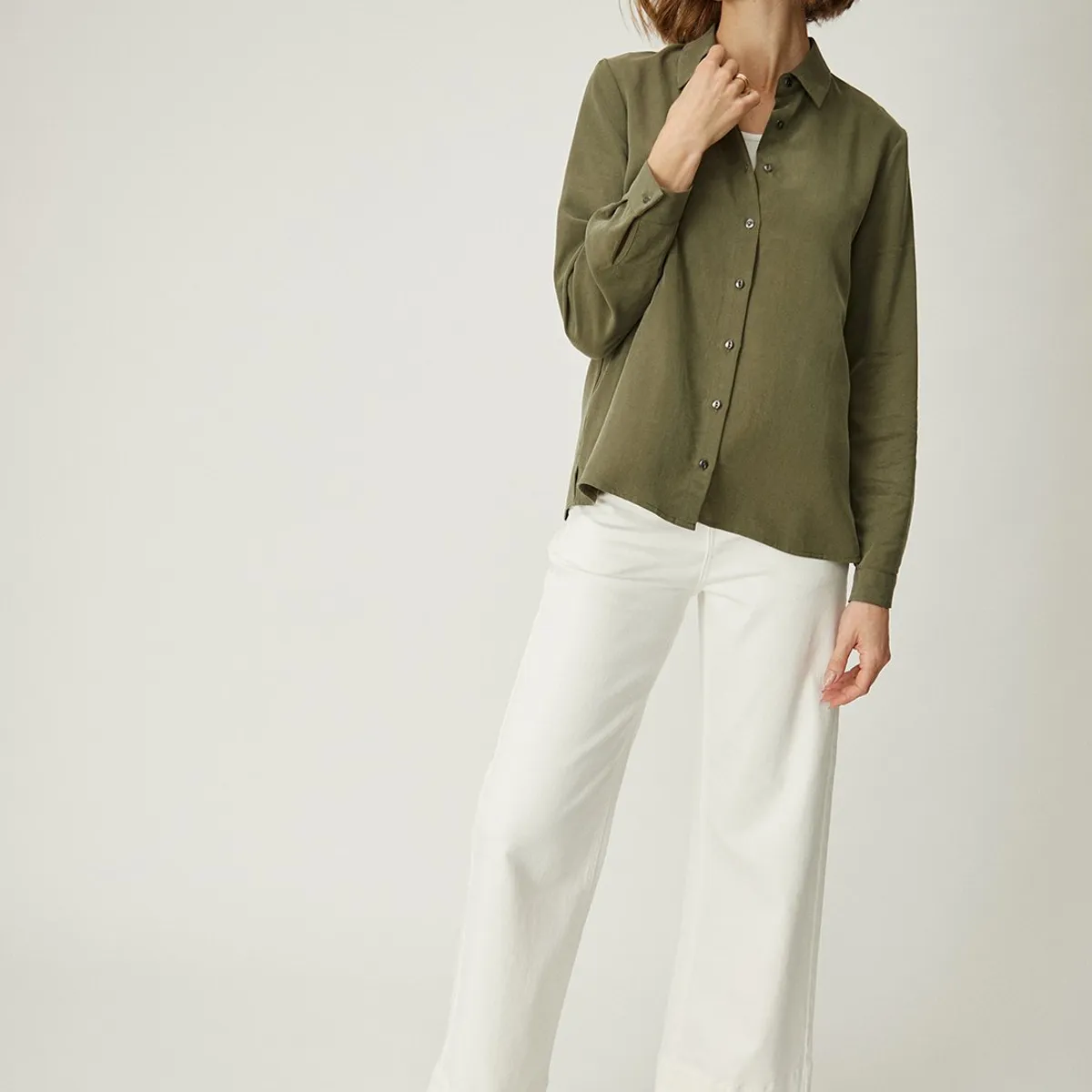 MA GRIFFE - Blusa Manga Larga Avellana Mujer Magriffe