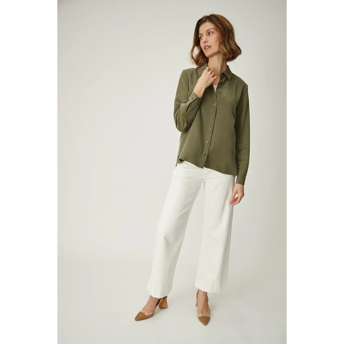 MA GRIFFE - Blusa Manga Larga Avellana Mujer Magriffe