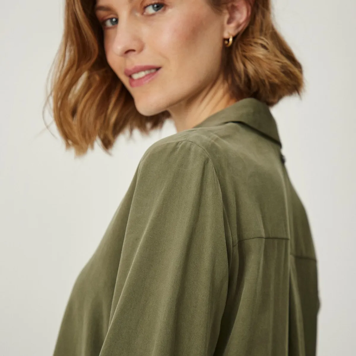 MA GRIFFE - Blusa Manga Larga Avellana Mujer Magriffe