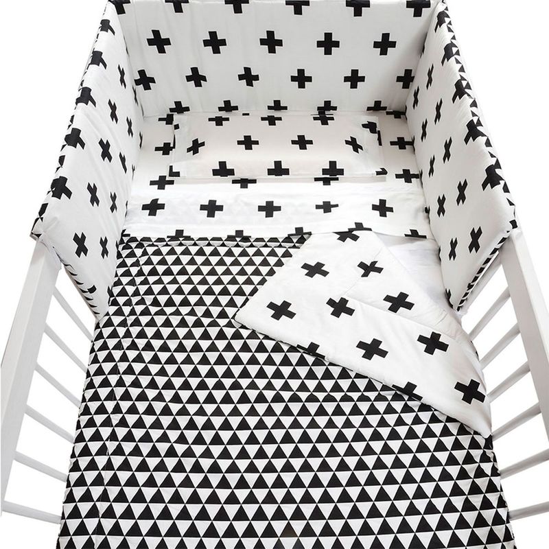 MAMAS & PAPAS - SET DE ROPA DE CAMA BLANCO Y NEGRO 140 X 70CM