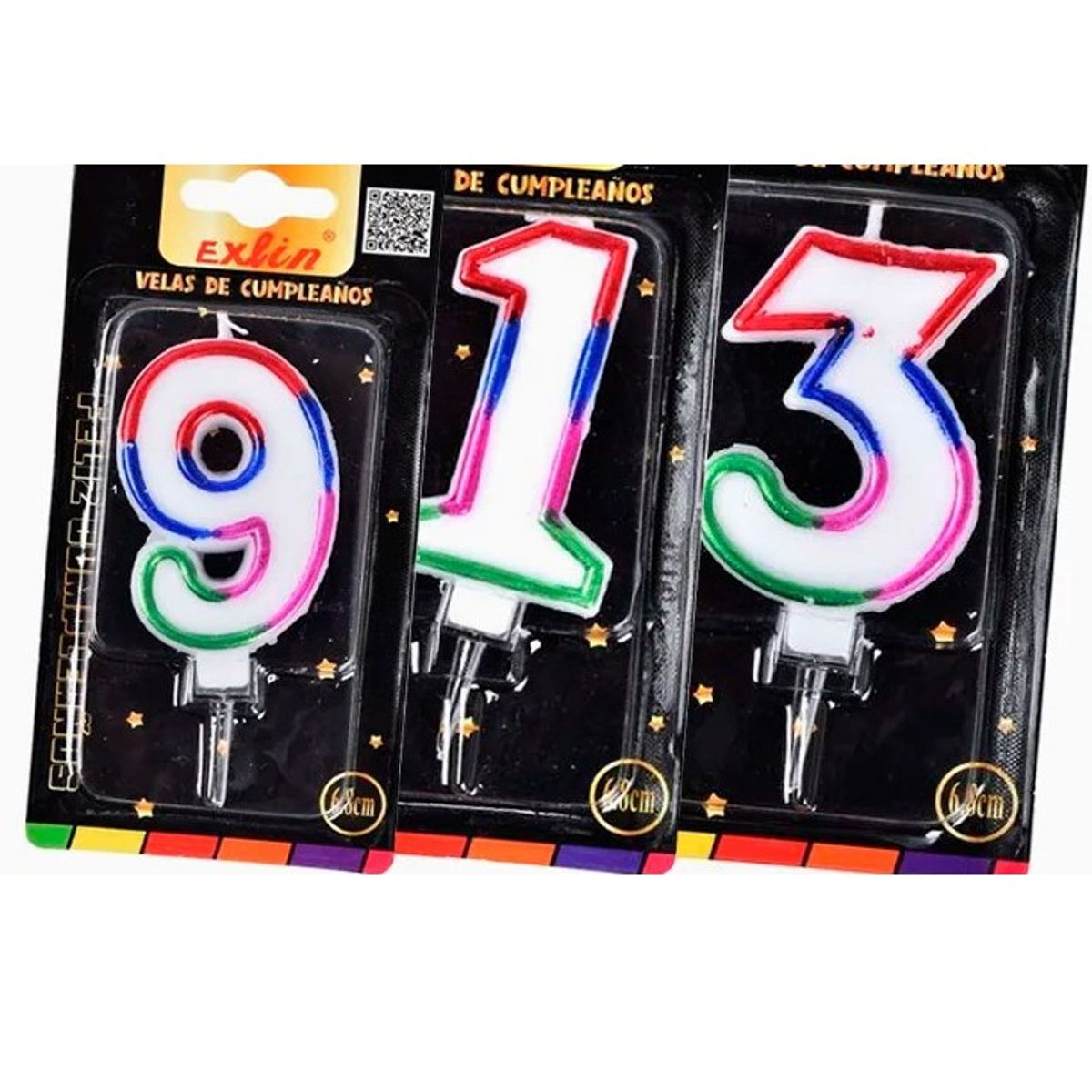 GENERICO - Vela de Cumpleaños con Borde Metalizado