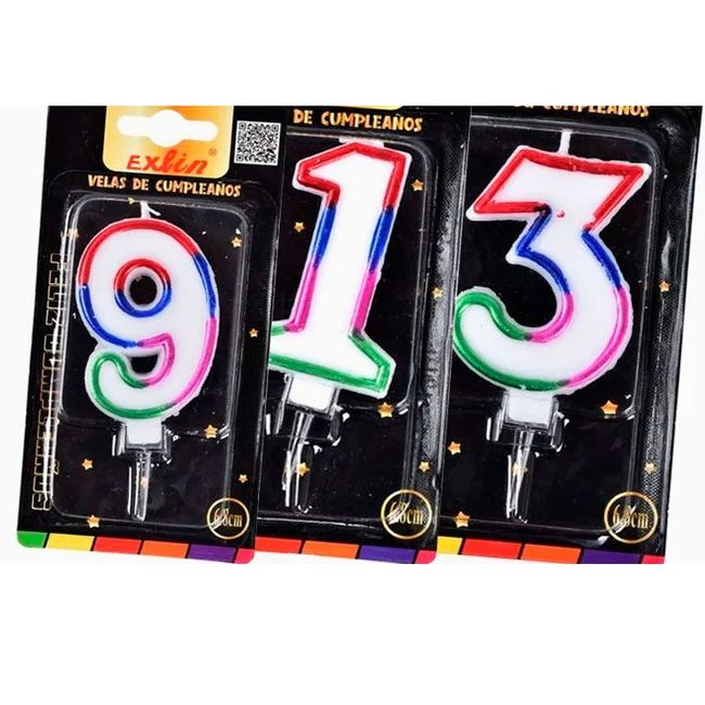 GENERICO - Vela de Cumpleaños con Borde Metalizado