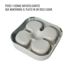 GENERICO - Plato Simple Para Mascota Forma De Trébol Anti Ansiedad Gris