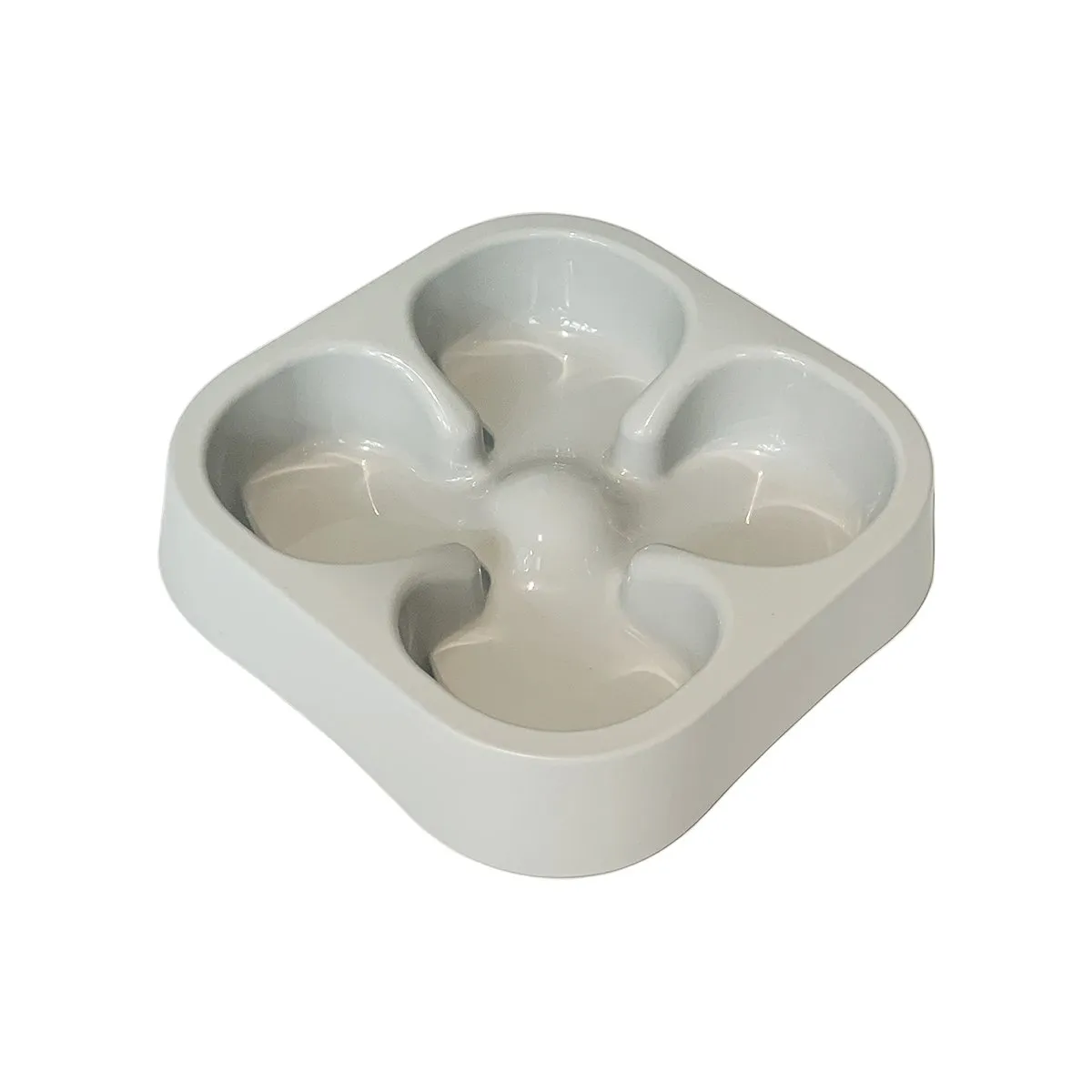 GENERICO - Plato Simple Para Mascota Forma De Trébol Anti Ansiedad Gris