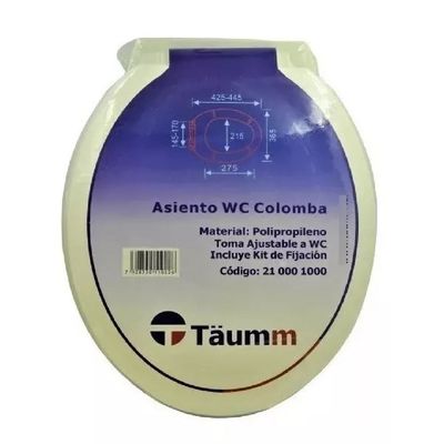 Imagen 2 del producto Asiento Y Tapa De Wc Sanitario Baño Blanca Colomba