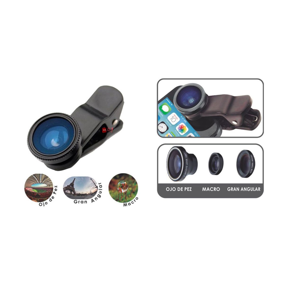 DBLUE - Kit Lentes Ojo De Pez 3 En 1 Para Celular - Ps