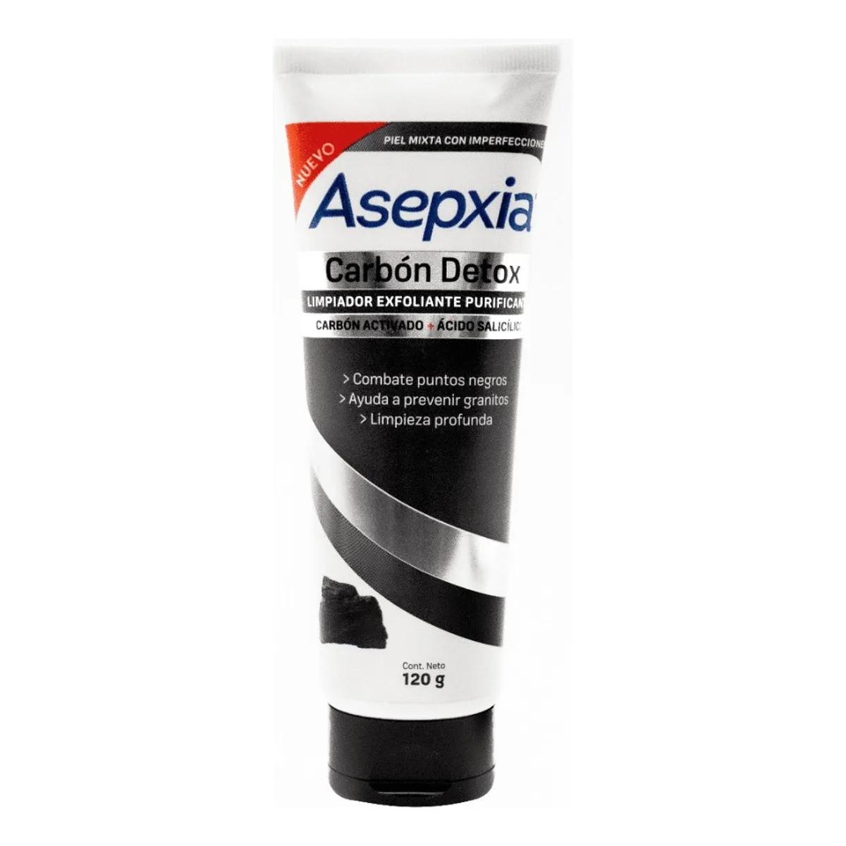 GENOMMA LAB - Asepxia Carbón Detox Gel Exfoliante 120 G Limpia La Piel