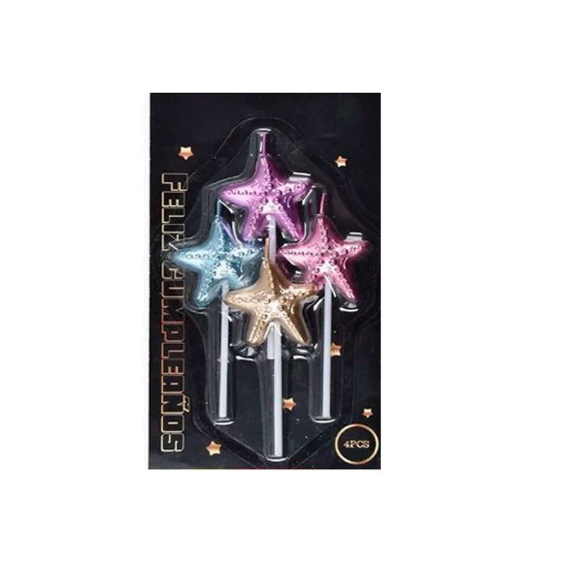 GENERICO - Velas de Cumpleaños Estrella Colores Surtidos Brillantes