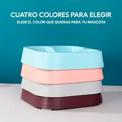 GENERICO - Plato Simple Para Mascota Forma De Trébol Anti Ansiedad Azul