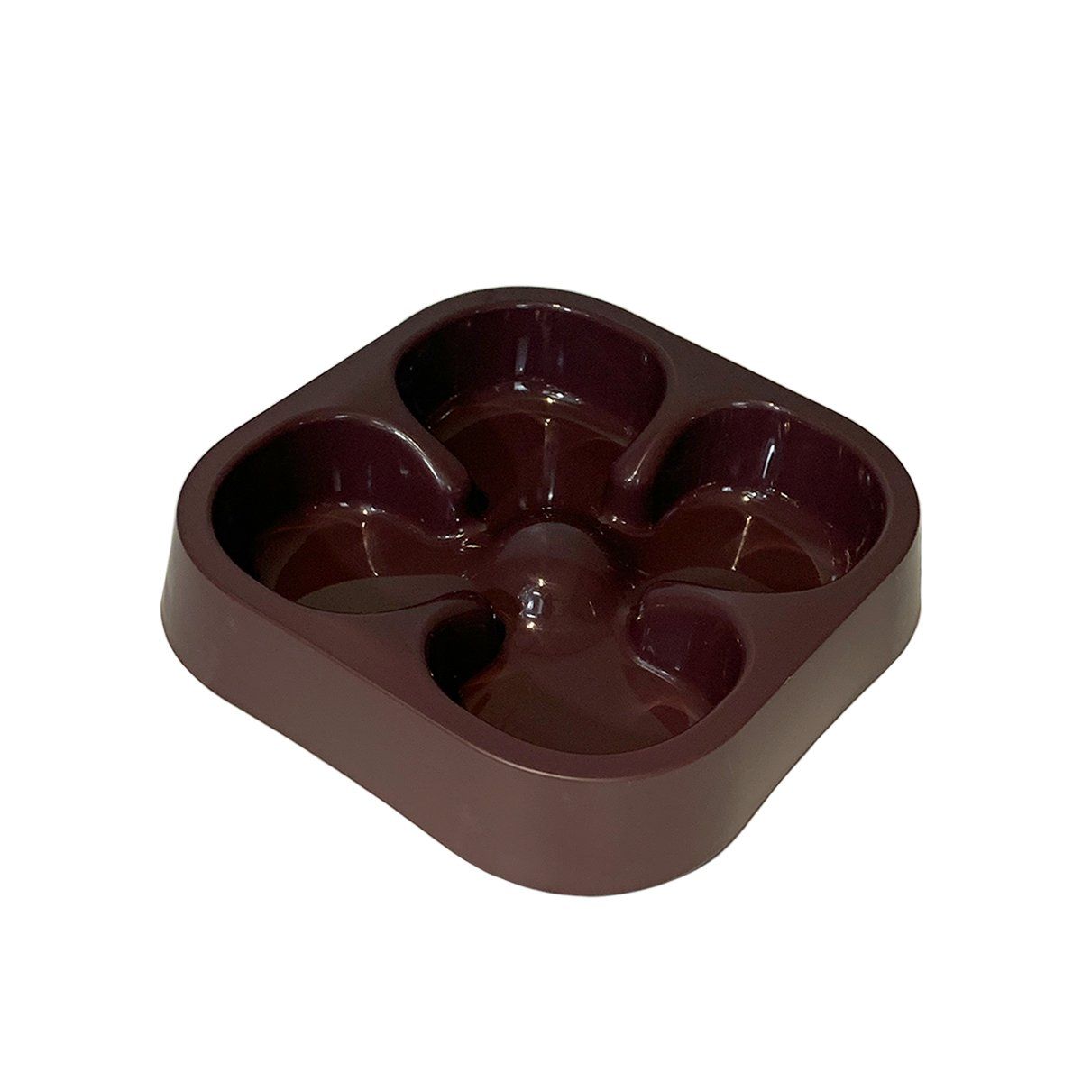 GENERICO - Plato Simple Para Mascota Forma De Trébol Anti Ansiedad Cafe