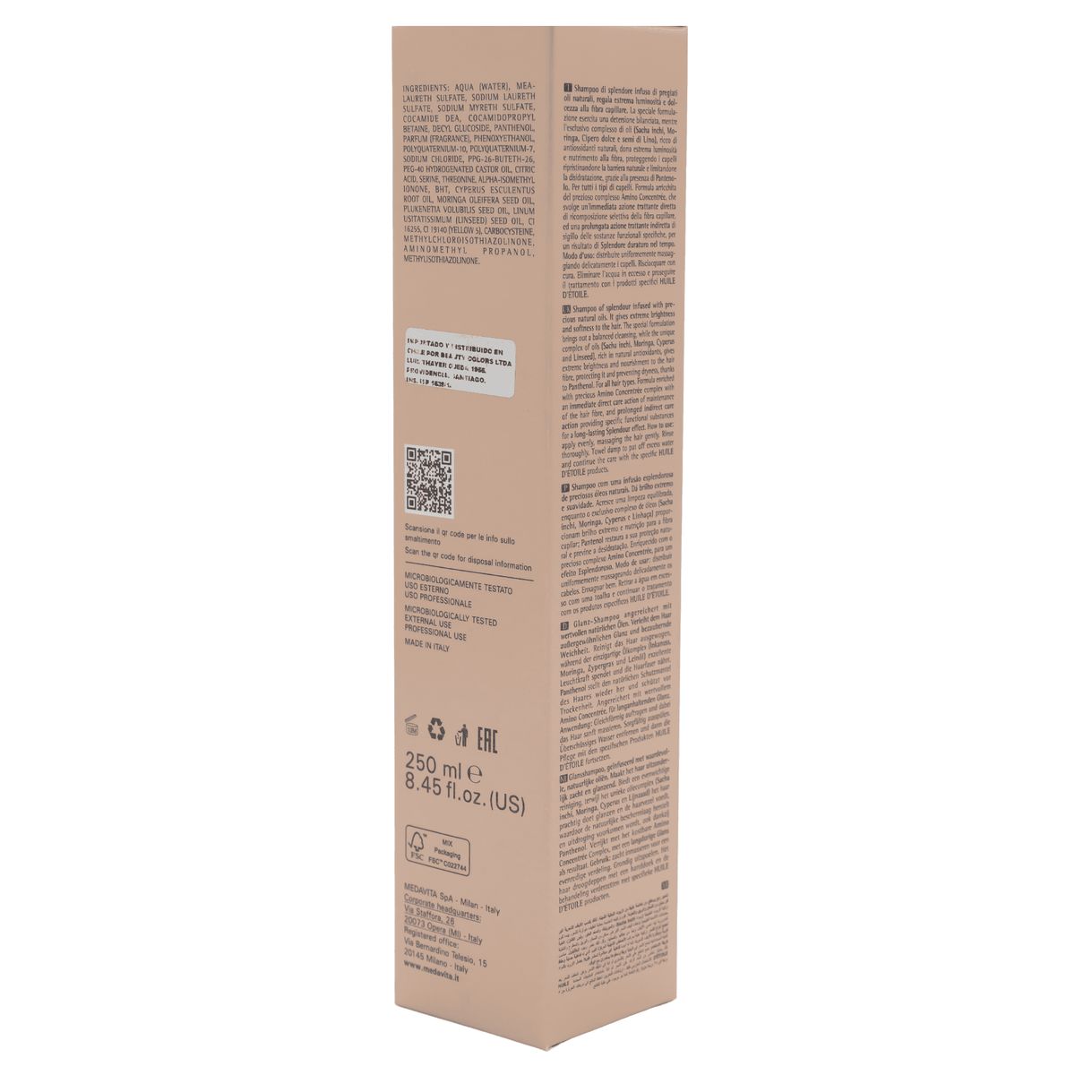 MEDAVITA - Shampoo Limpiador Medavita Oil 250ml Profesional