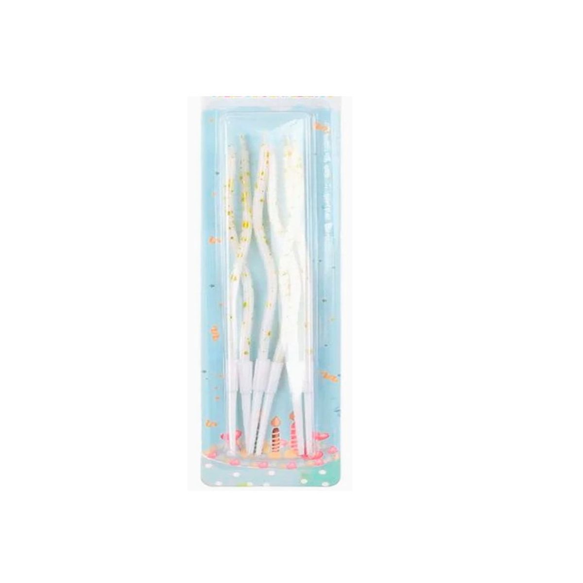 GENERICO - Velas de Cumpleaños Blancas Con Puntos Dorados