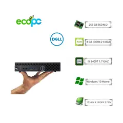 DELL - MicroPC Optiplex 3060M I5-8400T 1,70 GHz /8GB / 256 SSD / WIFI /GRADO A+