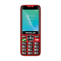 TECNOLAB - Telefono Celular Senior 4G Adulto Mayor TL487 Rojo