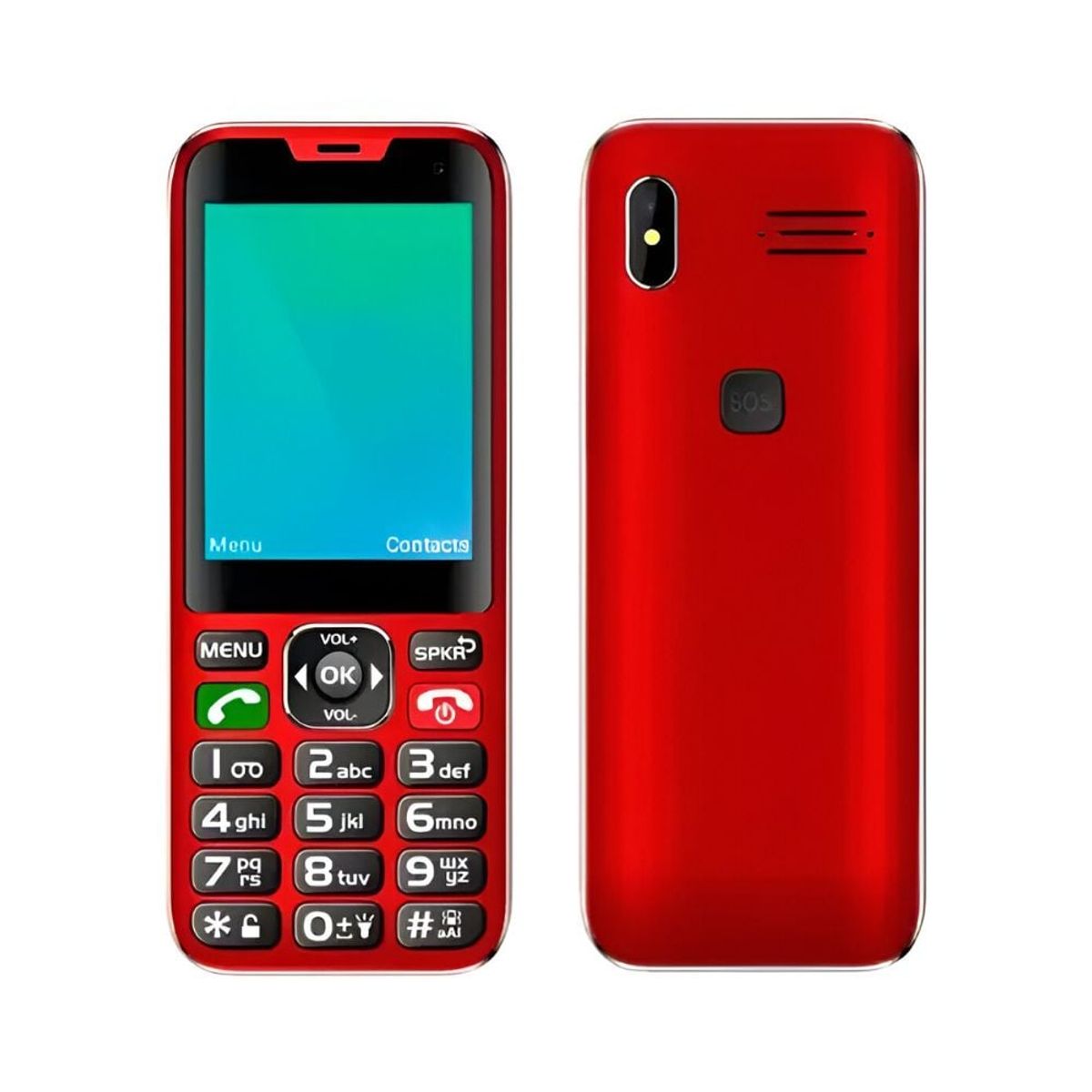 DBLUE - Telefono Celular Senior 4G Adulto Mayor TL487 Rojo
