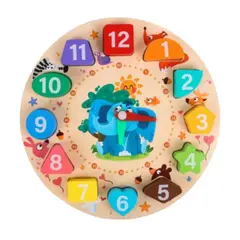 GENERICO - Reloj Figuras Geométrica Juguete Encaje De Madera Para Niños