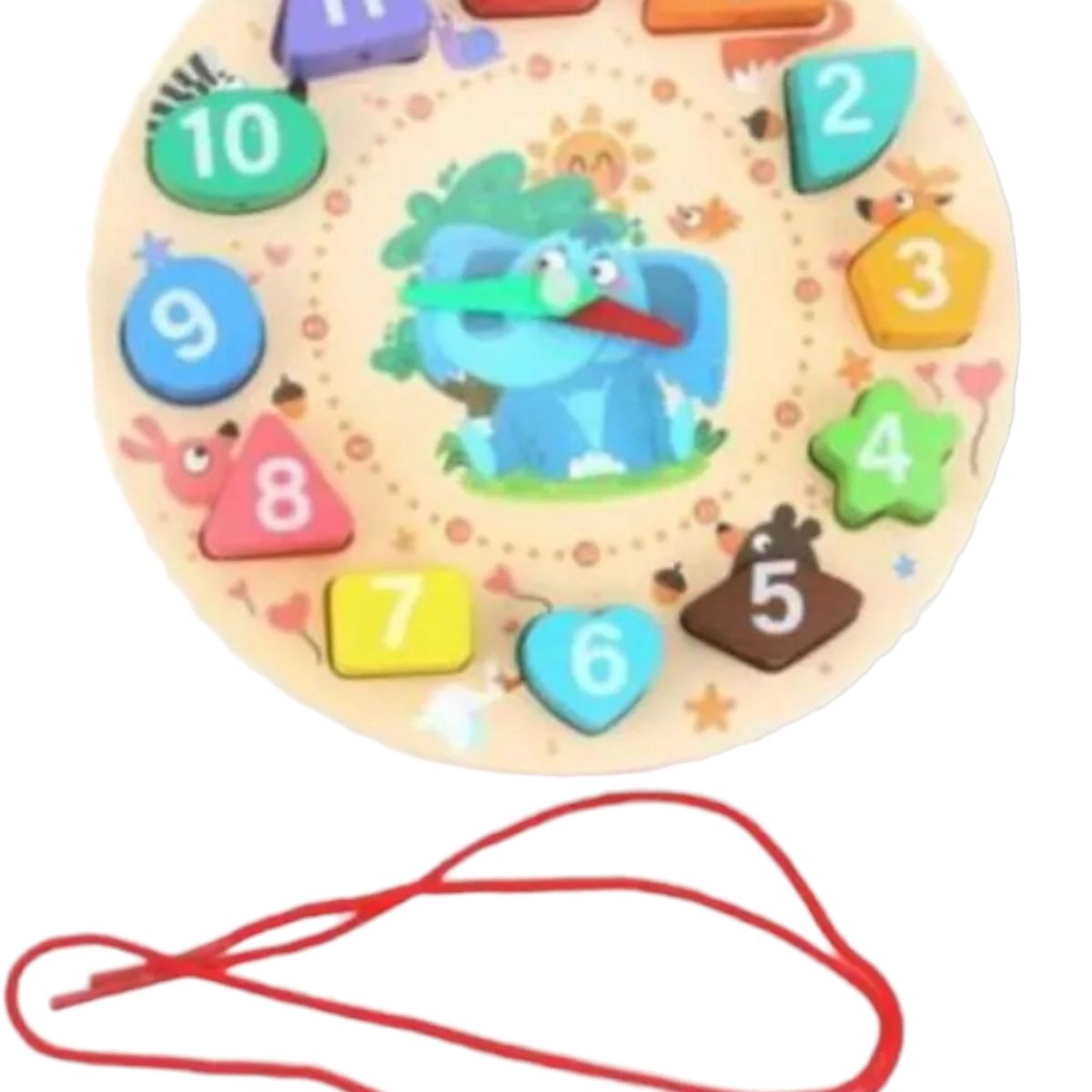 GENERICO - Reloj Figuras Geométrica Juguete Encaje De Madera Para Niños