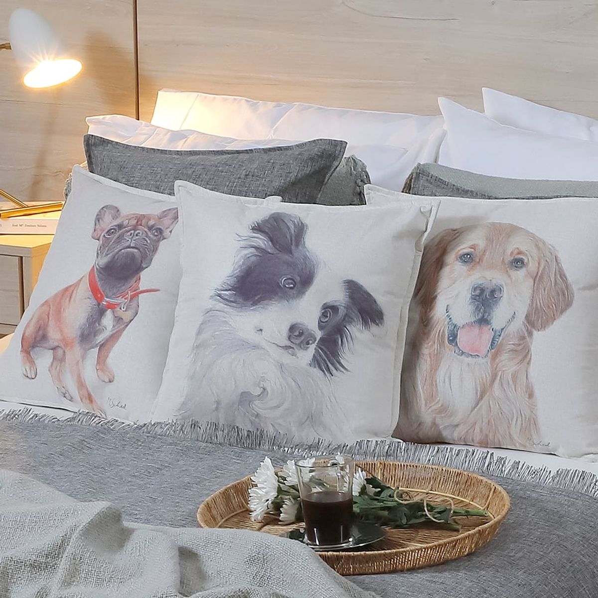 MARGARITA SCHEEL BY CASA ALVARINHO - Funda Cojín Border Collie 45x45