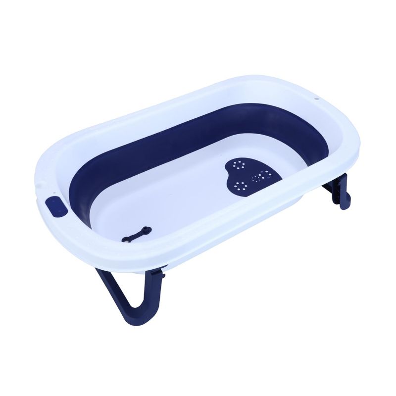 KIVARA - Bañera Plegable Bebe Grande 80X49 Antideslizante Azul