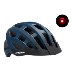 LAZER - Casco Compact Dlx Regulable Con Luz Y Malla Bicicleta