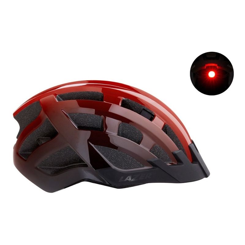 LAZER - Casco Lazer Compact Dlx Regulable Con Luz Y Malla Bicicleta