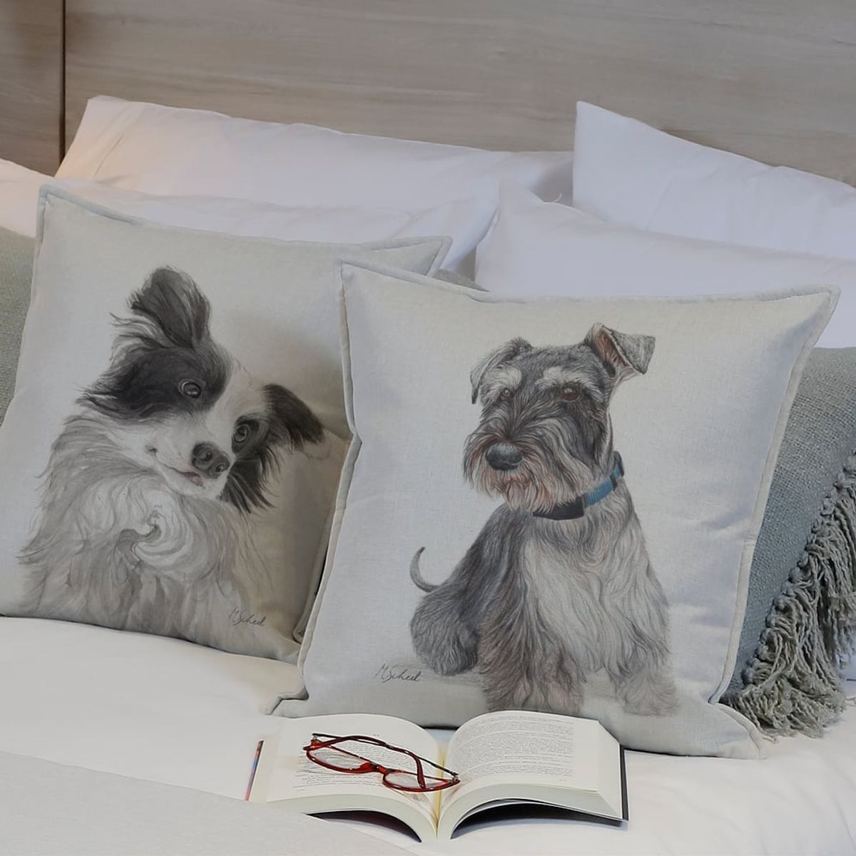 MARGARITA SCHEEL BY CASA ALVARINHO - Funda Cojín Lino Schnauzer 45x45