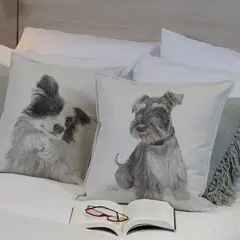 MARGARITA SCHEEL BY CASA ALVARINHO - Funda Cojín Lino Schnauzer 45x45
