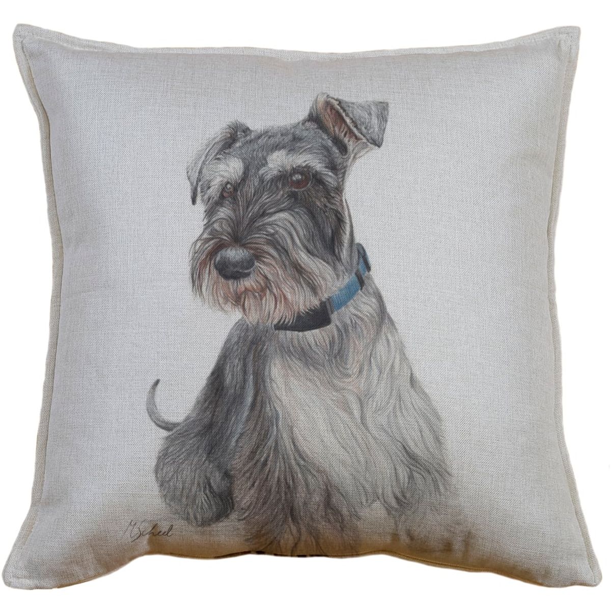 MARGARITA SCHEEL BY CASA ALVARINHO - Funda Cojín Lino Schnauzer 45x45