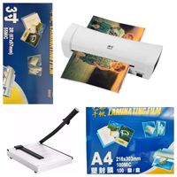 Termolaminadora+100 Mica A4 Grueso+carnet+guillotina Metálic