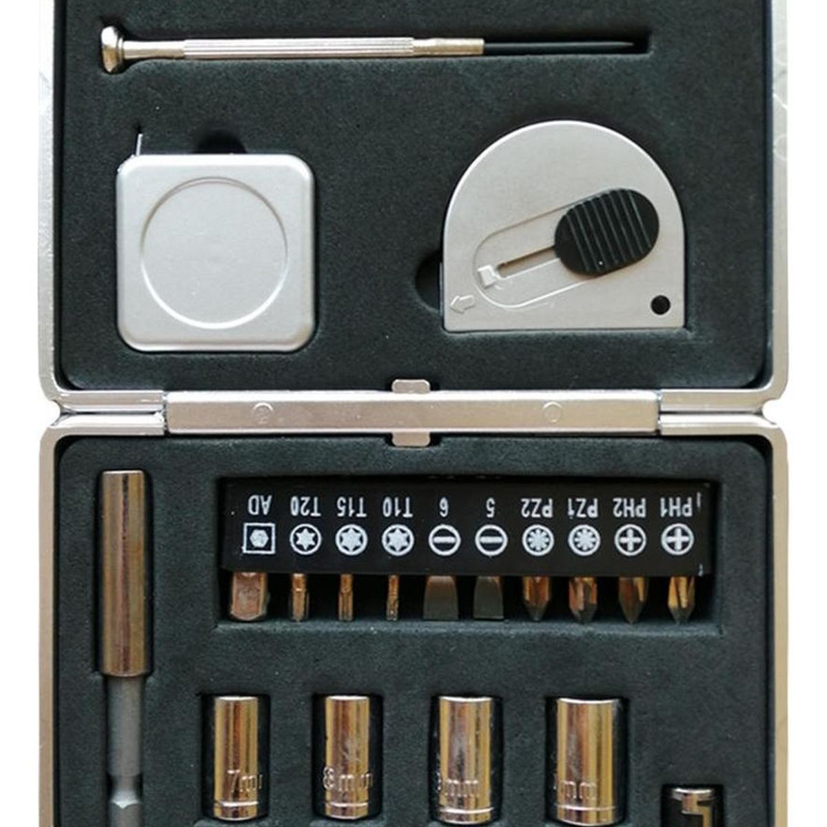 IMPORTCLICK - Set Maletín Plateado Con 21 Herramientas