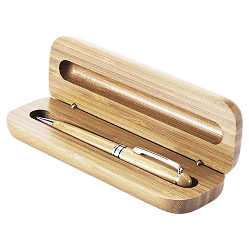 IMPORTCLICK - Set Bolígrafo Lápiz Estuche De Bambú Deluxe