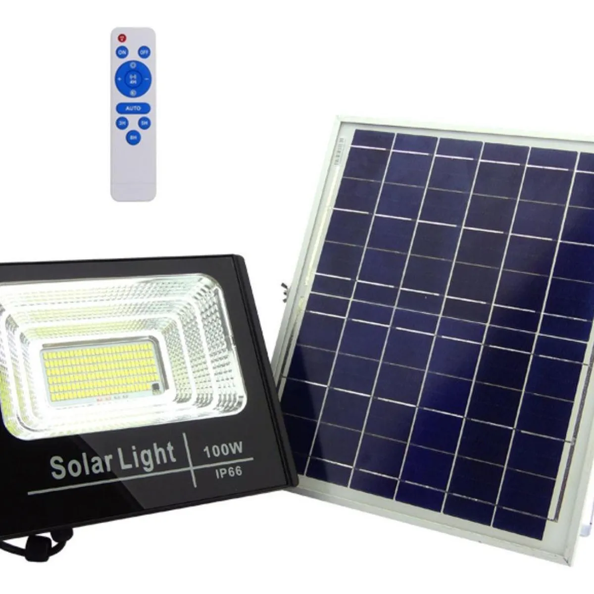 IMPORTCLICK - Foco Solar 154 LED 100 Watt Panel Solar Control Remoto