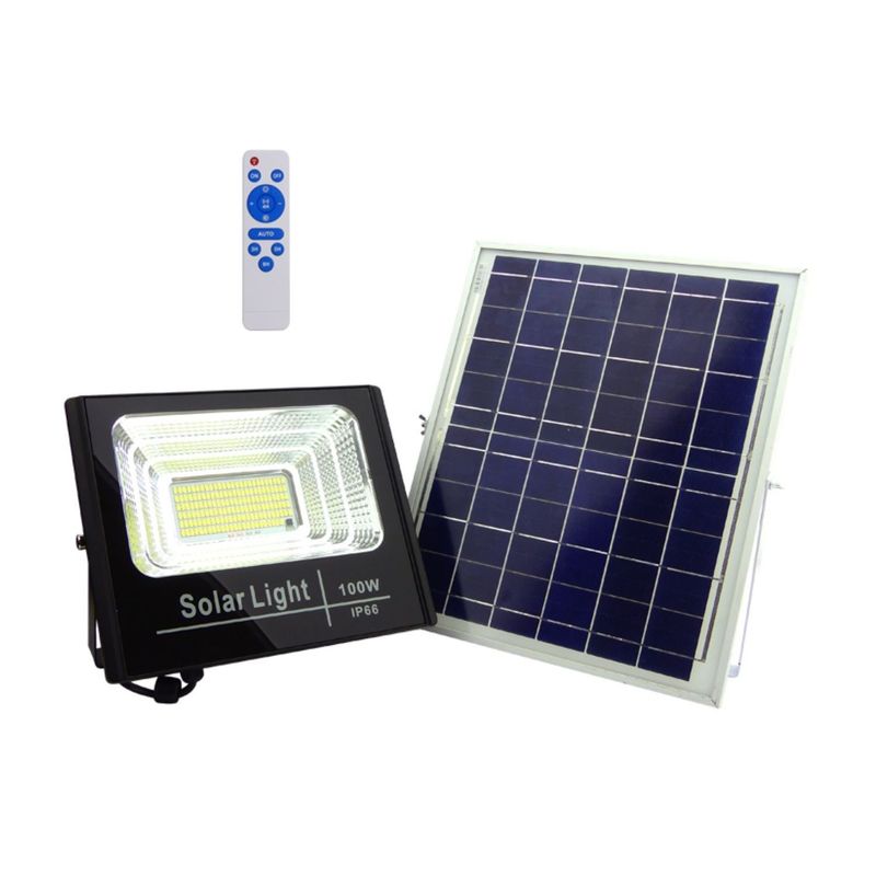 IMPORTCLICK - Foco Solar 154 LED 100 Watts Panel Solar Control Remoto