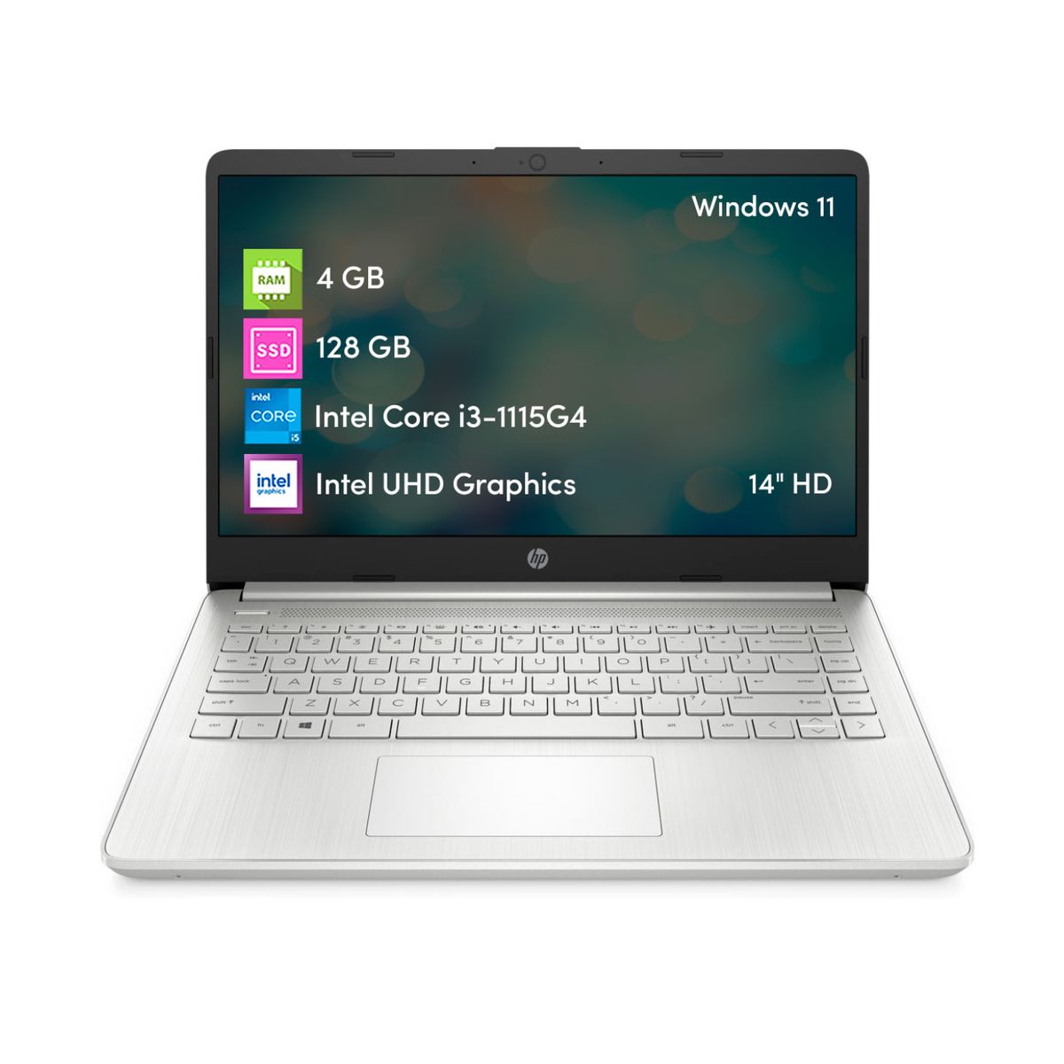 HP - Notebook HP 14 i3 11va 4GB 128GBSSD 14" HD Win11 Silver
