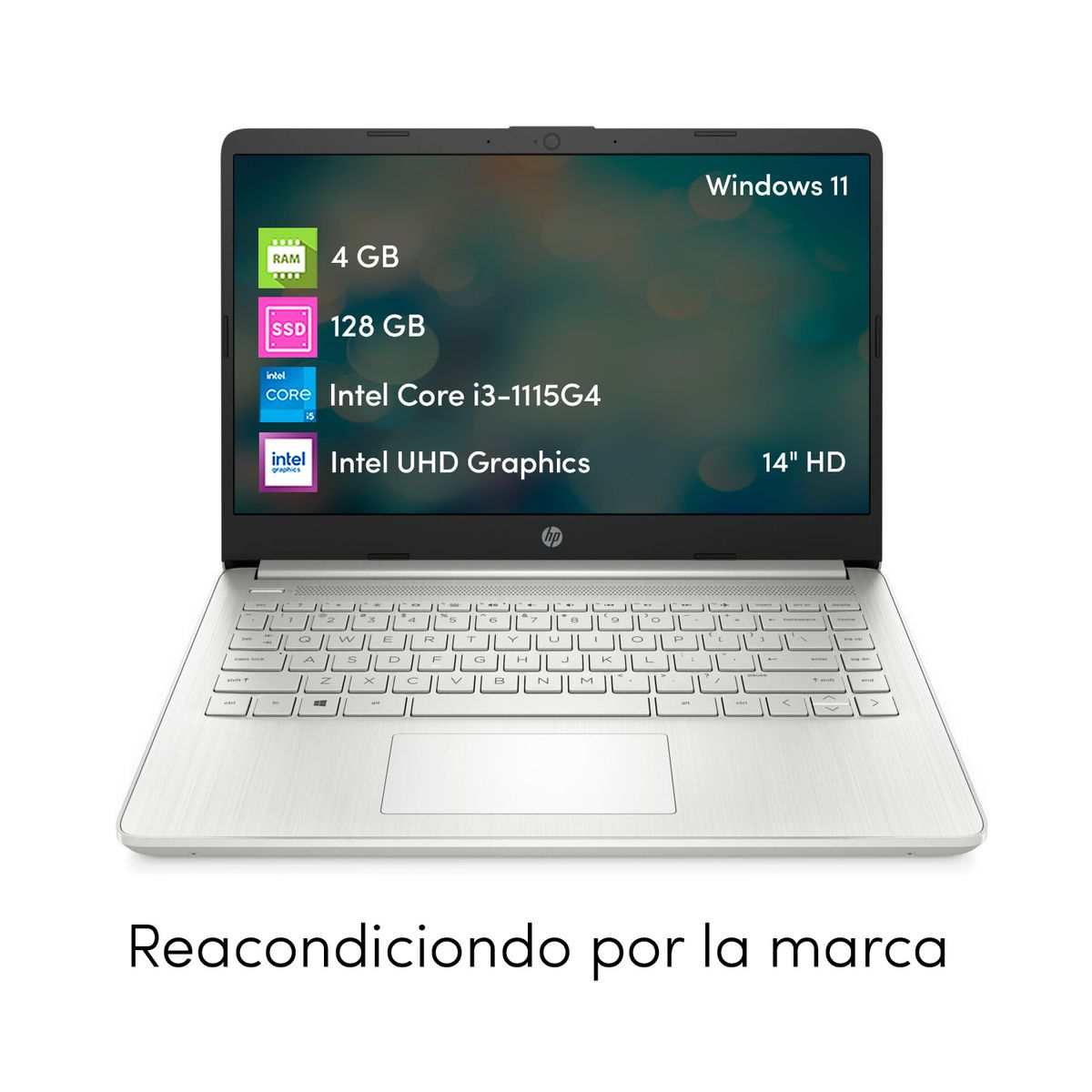 HP - Notebook HP 14 i3 11va 4GB 128GBSSD 14" HD Win11 Silver