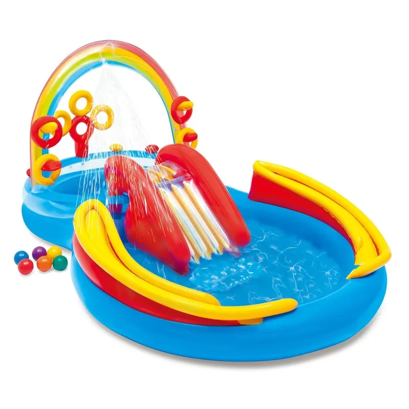 INTEX - Piscina Centro de Juegos Inflable Arcoiris INTEX