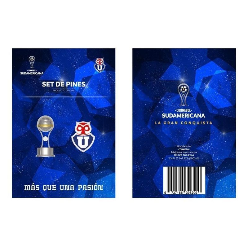 MILLER - Set 2 Pines Universidad De Chile Producto Oficial Milled